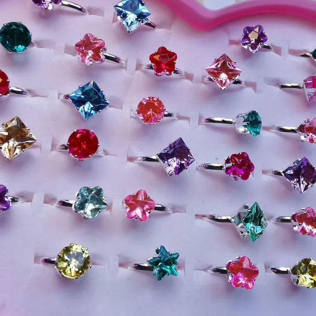 Children's Crystal Rings | Colorful Star Flower