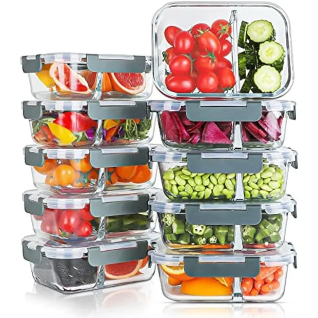 Glass Meal Prep Containers 10 Pack